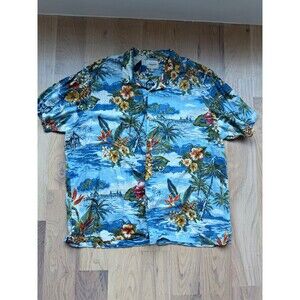 RedHead Hawaiian Shirt Men’s 3XL Blue Tropical Floral Beach Camp Button Up